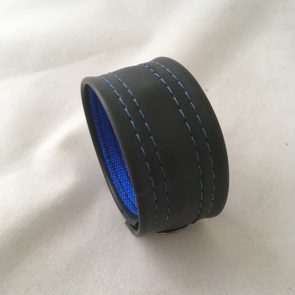 Recycled Rubber Bracelet- Bright Blue