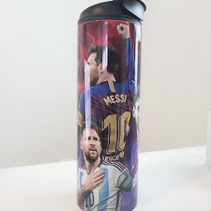 Personalized Messi tumbler, MESSI water bottle, 20oz Tumbler, Stainless steel, custom soccer tumbler, great gift, Argentina