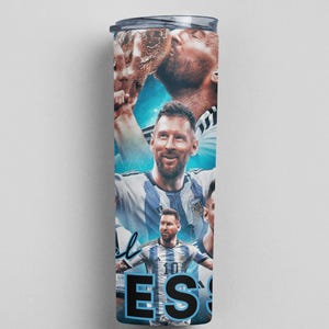 Personalized Messi Tumbler, Custom soccer tumbler, stainless steal 20 oz  tumbler,  great gift ideas
