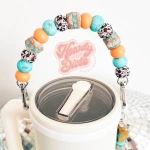 Stanley Cup handle , water bottle handle, Stanley Cup Accessories, Tumbler Handle, Silicone Bead handle, Gifts for her, handle for tumbler