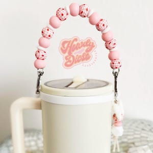 Stanley Cup handle , water bottle handle, Stanley Cup Accessories, Tumbler Handle, Silicone Bead handle, tumbler chain, handle for tumbler