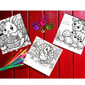 Farm Animal Coloring Pages | 10 Fun & Whimsical Printable Sheets for Kids and Adults | Digital Download PDF and PNG