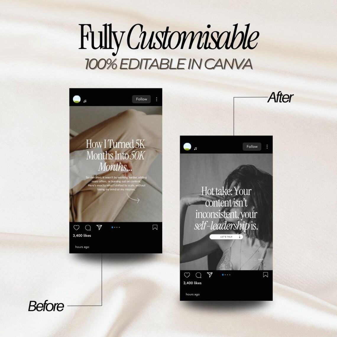 Luxe Canva Instagram Templates for Coaches & Mentors | Bold Editable IG ...