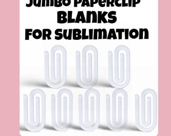 White Jumbo Paperclip Bookmark: Acrylic Sublimation Blank