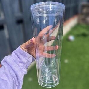 24oz DIY Snow Globe Tumbler: Double Wall Acrylic Cup with Straw 24 Onças líquidas