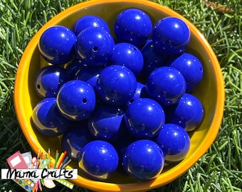 20mm Dark Blue Acrylic Bubblegum Beads: Shiny Chunky Gumball Beads