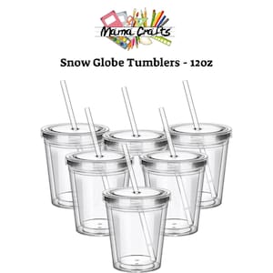 DIY Snow Globe Tumbler: 12oz BPA-Free Acrylic Double Wall Cup
