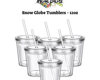 DIY Snow Globe Tumbler: 12oz BPA-Free Acrylic Double Wall Cup