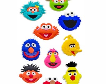 Sesame Street Croc Charms: Elmo, Cookie Monster, Big Bird