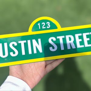 Letrero de calle personalizado / Letrero de calle con nombre personalizado / Letrero de carretera / Nombre de pared / Maestro / Guardería / Habitación infantil / Estilo infantil / Arte de pared