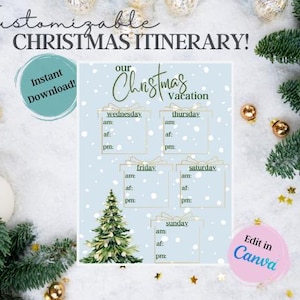 Customizable Christmas Itinerary!