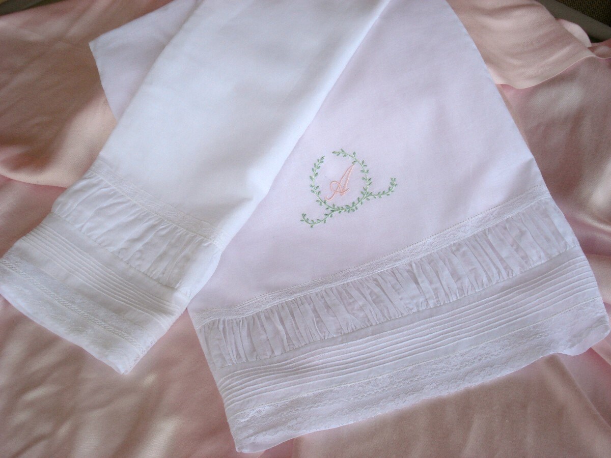 Tiny Tucks and Lace Victorian Style Boudoir Pillowcase Etsy