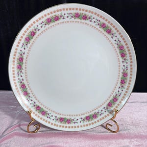 Elegant Vintage Dinner Plate with Floral Border - Made in China 10”D