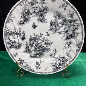 Churchill “Black Willow” England Scenic Transferware Plate - Countryside Design 10”