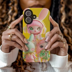 Kawaii Character Phone Case, Oshare Kei Toycore Aesthetic, Cute Japanese Punk Cartoon Design, Tough Durable Cover for iPhone Samsung Pixel