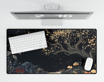 Enchanted Tree Desk Pad: Cottagecore Forest Desk Mat