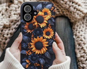 3D Sunflower Phone Case: Protective Floral Cover for iPhone, Galaxy & Pixel