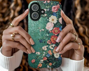 Vintage Floral Mosaic Phone Case: Artistic Protective Cover