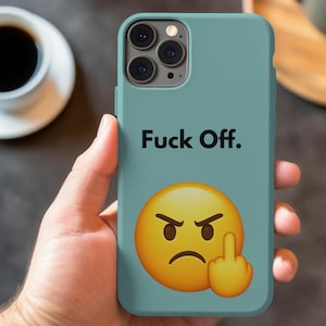 Funny Middle Finger Emoji Phone Case: Rude Humor Design