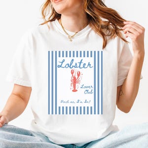 Trendy Lobster TShirt Comfort Colors® Coastal Graphic Tee Seafood Lover Nautical Style Shirt Gift Lobster Lover Retro Italian Summer Shirt