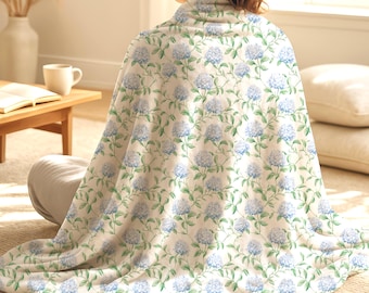 Manta floral de hortensia: manta para bebé Sherpa Minky Pastel