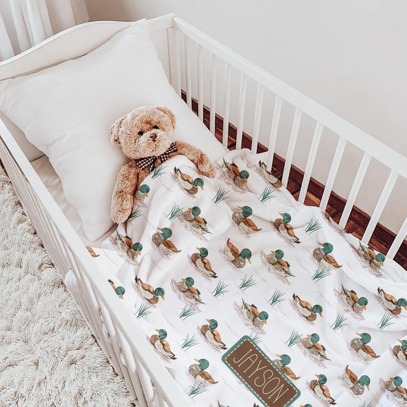 Duck Hunting Baby Blanket: Personalized Mallard Baby Shower Gift ...