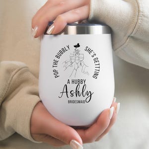 Personalized Wedding Date Tumbler Insulated Wine Cup For Bridesmaid Proposal Travel Wine Cup For Girls Trip Tumbler Mother of Bride Tumbler