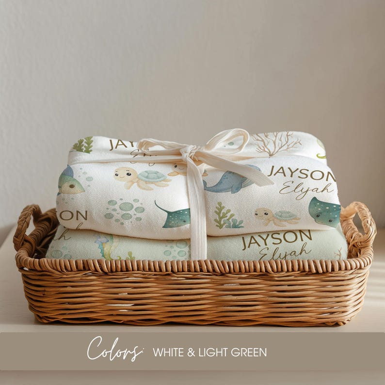 Under the Sea Blanket: Personalized Baby Boy Name Hospital Coming Home ...