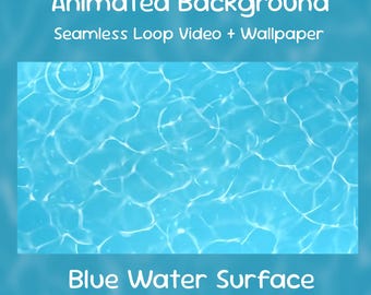 Blue Ocean Water Anime Animated Background| Summer Aqua Glow, Pool Vibe, Twitch Overlay, VTuber Stream