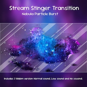 Transition Stinger Nebula Particle Burst - Violet galaxie, OBS Stinger | Transition de flux | Transition vers Streamlabs | Twitch