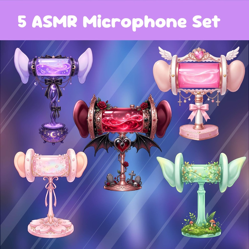 Microphone Overlay Vtuber ASMR Microphone Assets | Vtuber Props, Live2d, Overlay, Twitch ...