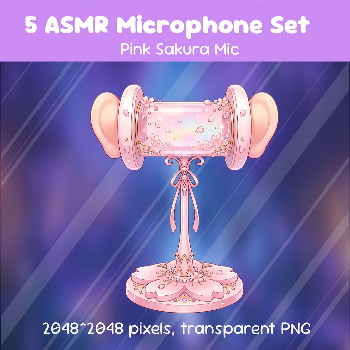 Microphone Overlay Vtuber ASMR Microphone Assets | Vtuber Props, Live2d, Overlay, Twitch ...