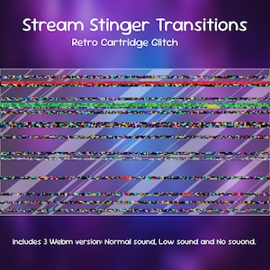 Cartouche rétro Glitch Stinger Transition - Jeu rétro OBS Stinger | Transition de flux | Transition vers Streamlabs | Twitch
