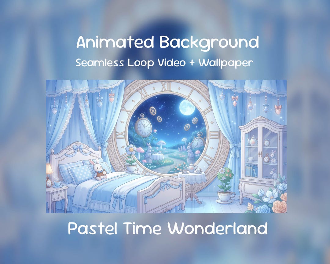 Pastel Time Wonderland Animated Background | Dreamy Clock Garden Scene ...