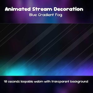 Animerade Stream-dekorationer med blå gradientdimma | Fest-, Idol-sceneffekt | Vtuber Overlay-resurser