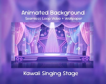 Anime Animated Background| Kawaii Singing Stage, Music Party, Karaoke, Concert, Lofi, Twitch Overlay, VTuber Stream