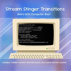 Retro DOS Computer Boot Stinger Transition - Vintage System Start Stream Transition | OBS Twitch |  Streamlabs Transition
