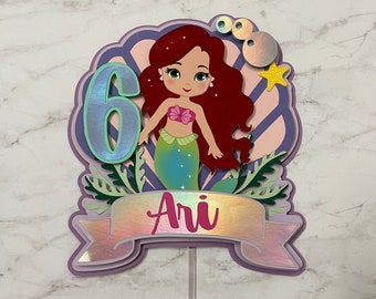 The Little Mermaid Printable Cake Topper Digital Cake Topper - Etsy