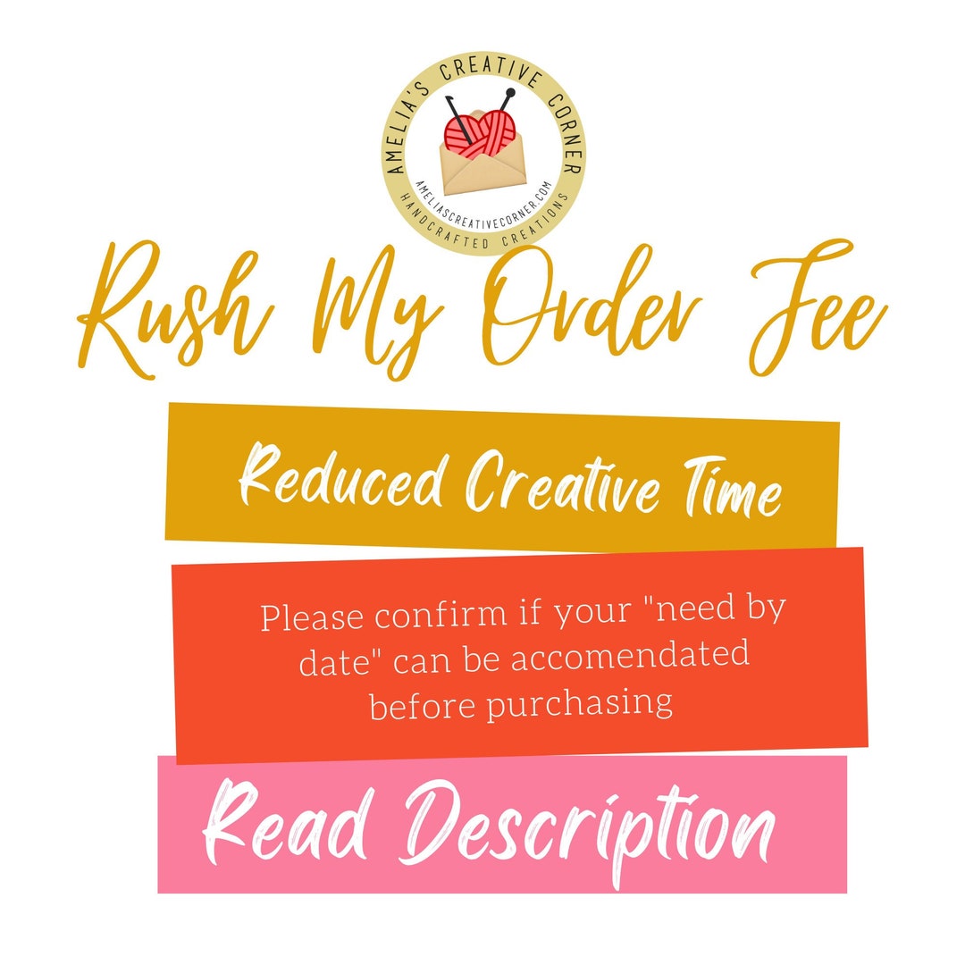 Rush Order Fee (add-on) - Etsy
