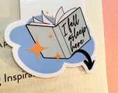 I fell Asleep Here, Handmade Bookmark, Page Marker, Magnetic Bookmark