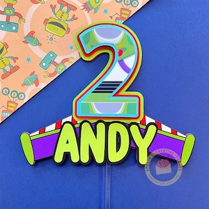 Toy Story Inspired Cake Topper, Personalized Cake Topper, 3D Cake Topper, Buzz Light