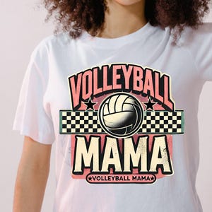 Retro Checkered Volleyball Mama PNG, Volleyball Game Day Png, Girls Volleyball Sublimation, Volleyball Mom Shirt Digital