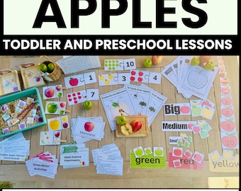 Apple Theme Lesson Plans for Toddlers – Printable Fall Preschool Activities – Early Learning Unit for Homeschool & Teachers