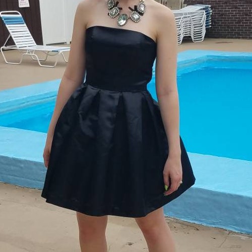 short black semi formal dresses Dress Shorts Unique Black Cocktail A Line V Neck Black Prom short cocktail dresses for homecoming Black Short Semi Formal Dress