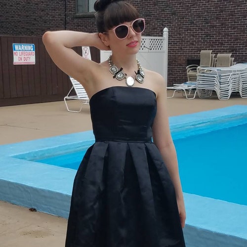 black dress semi formal Finelylove Formal Junior Dresses A-line Short Short Sleeve Solid Black L the Mac Duggal 27777 midi dress captures the spirit of modern celebration Semi Formal Black Dress