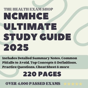 Guida allo studio definitiva NCMHCE / 220 pagine Include note dettagliate, definizioni principali, simulazioni d'esame e casi di studio