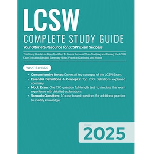 LCSW eBook Study Guide with Comprehensive Detailed Notes, Mock Exam & Case Based Questions