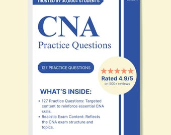 127 Questions for the CNA 2026 Exam With Answers & Explanations - Etsy ...