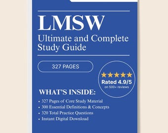 LMSW Exam 2025 Ultimate Study Guide with Detailed Notes, Mock Exam, Scenario Questions, & More