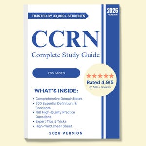 CCRN Exam Study Guide: Practice Questions & Cheat Sheet (Digital Download)